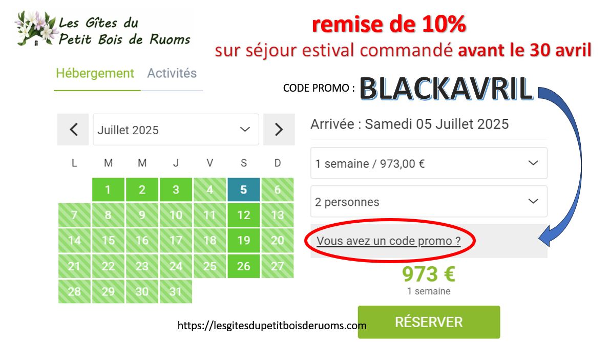 BLACKAVRIL promo Les Gîtes du Petit Bois de Ruoms