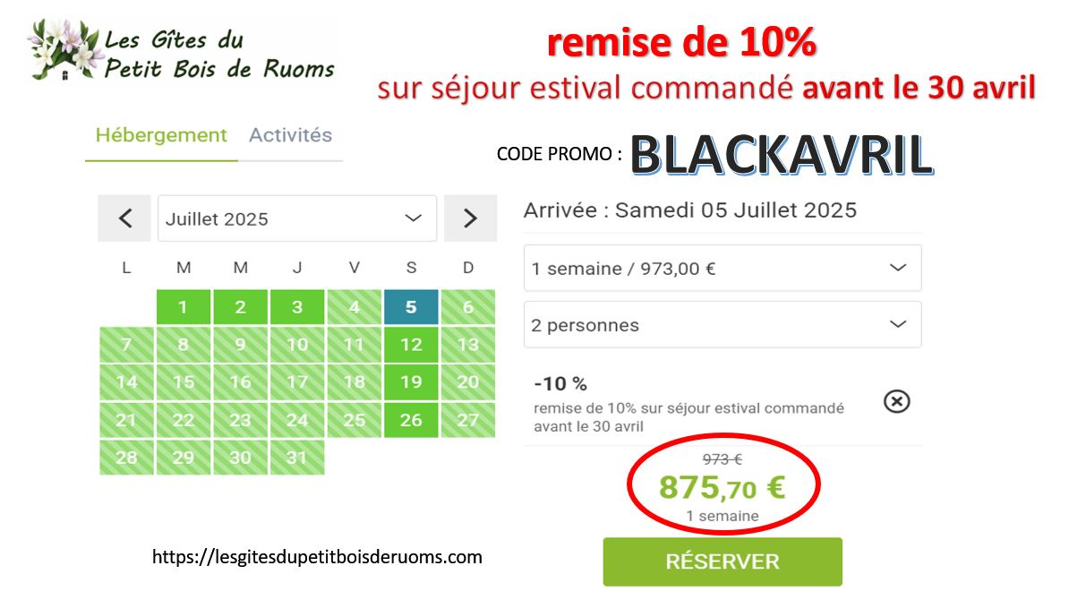 BLACKAVRIL promo Les Gîtes du Petit Bois de Ruoms